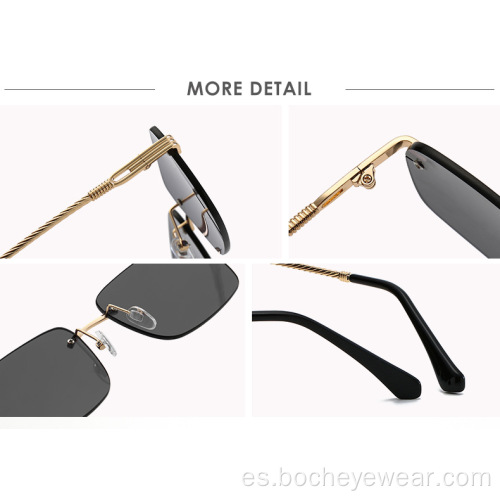 Nuevas gafas de sol de polígono retro, moda para hombres y mujeres, gafas de sol de montura pequeña de metal europeas y americanas